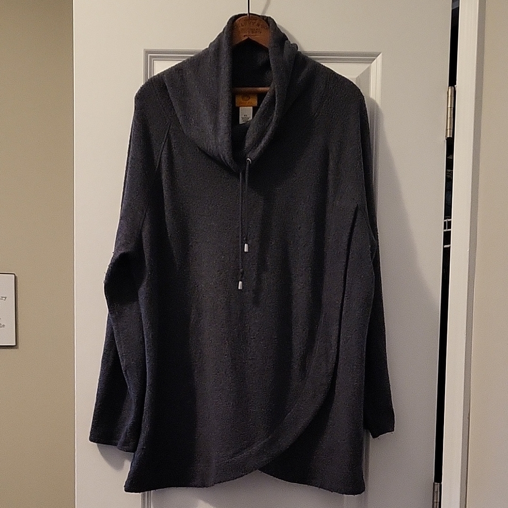 Ruby Rd. Women's Dark Gray Cowl Neck Sweater
